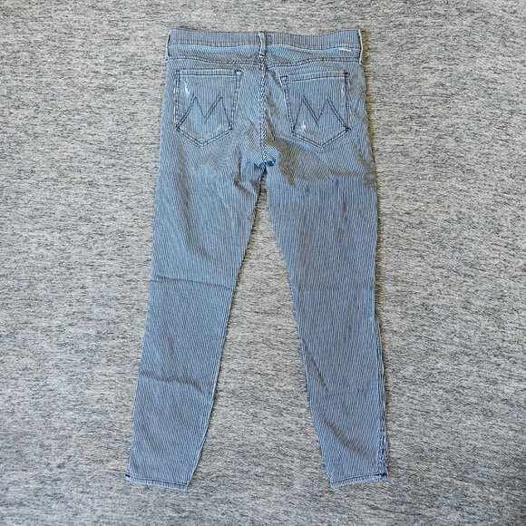 Mother Women's The Vamp Skinny Jean On the Road Destroy Railroad Stripe Size 28 - Picture 2 of 16